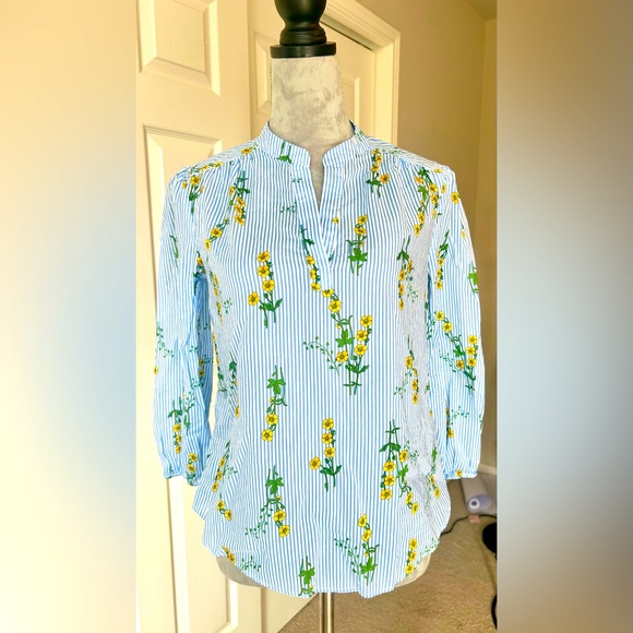 Nautica‎ Jeans XS striped floral top - Picture 1 of 12